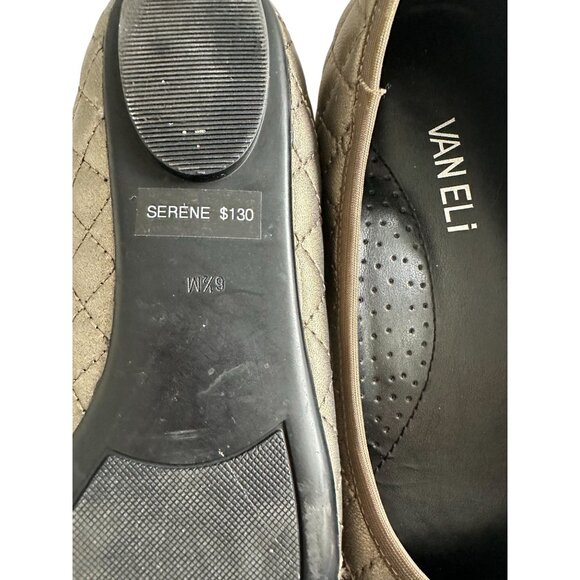 VAN ELI Serene Silver Quilted Leather Ballet Flats Size 6.5 - Picture 7 of 7